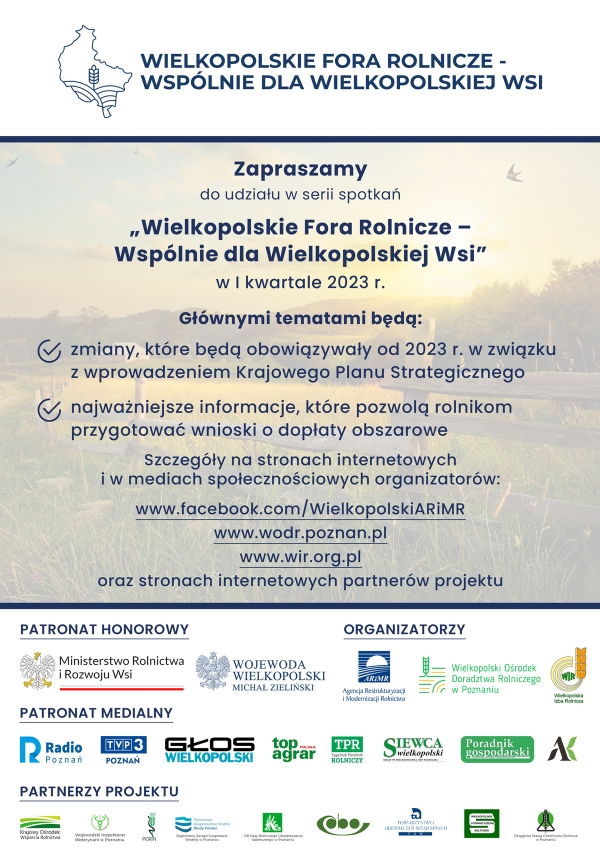 Wielkopolskie Fora Rolnicze - Wspólnie dla Wielkopolskiej Wsi