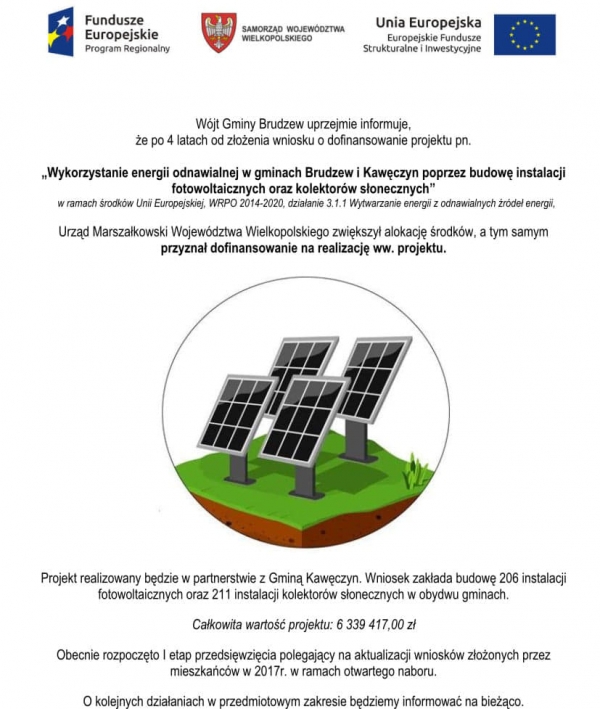 Wykorzystanie energii odnawialnej w gminach Brudzew i Kawęczyn